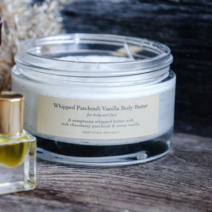 Whipped Patchouli Vanilla Organic Body Butter Moisture | evanhealy